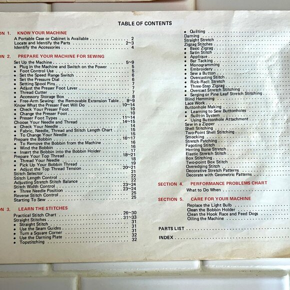 Kenmore sewing machine manual 385.1884180 and Stitch Insert - Acceptable Cond - Picture 4 of 8